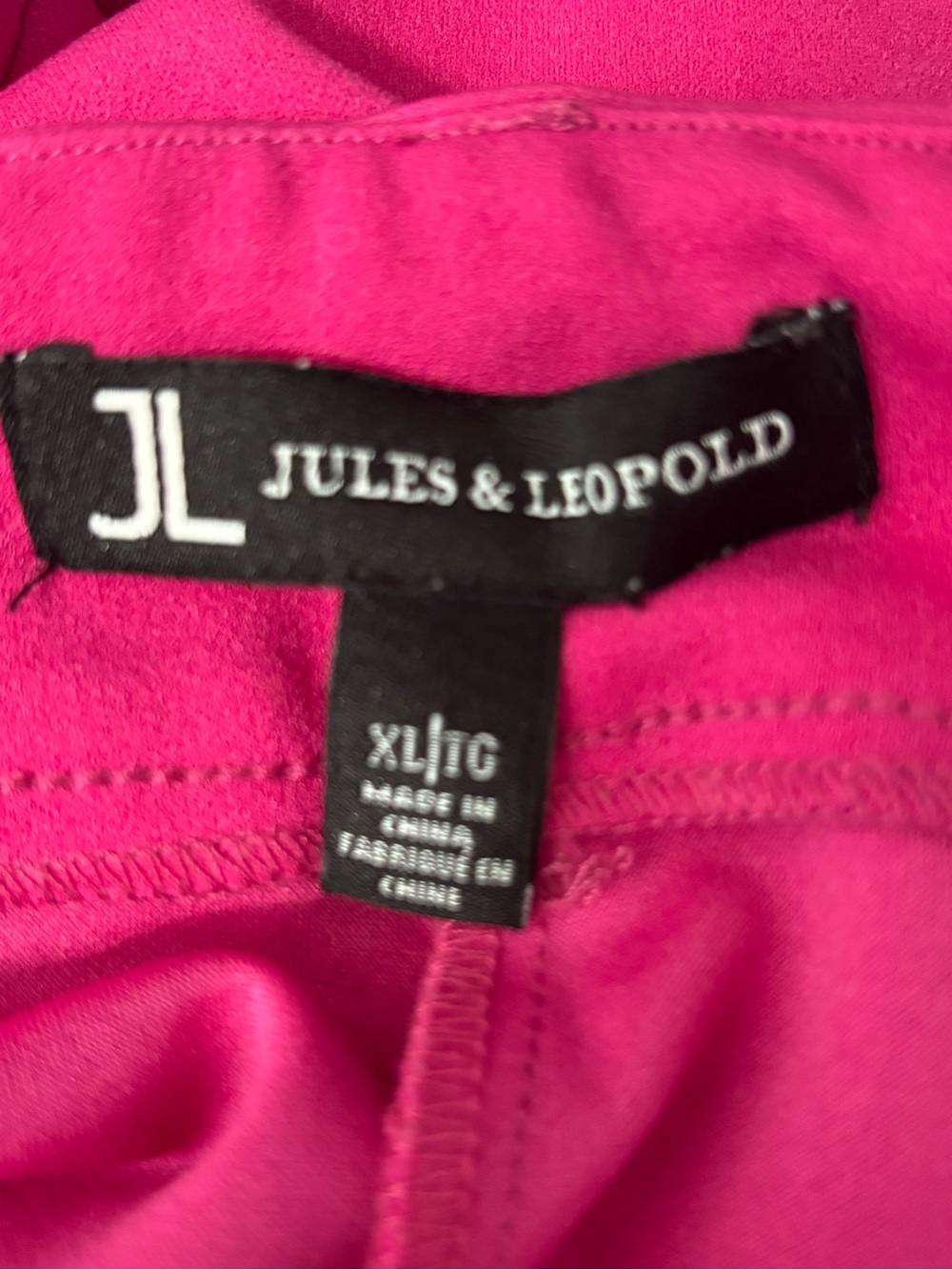Jules & Leopold Pull On Wide Leg Cropped Pants Size XL Pink Stretch Tie Belt - Picture 6 of 8
